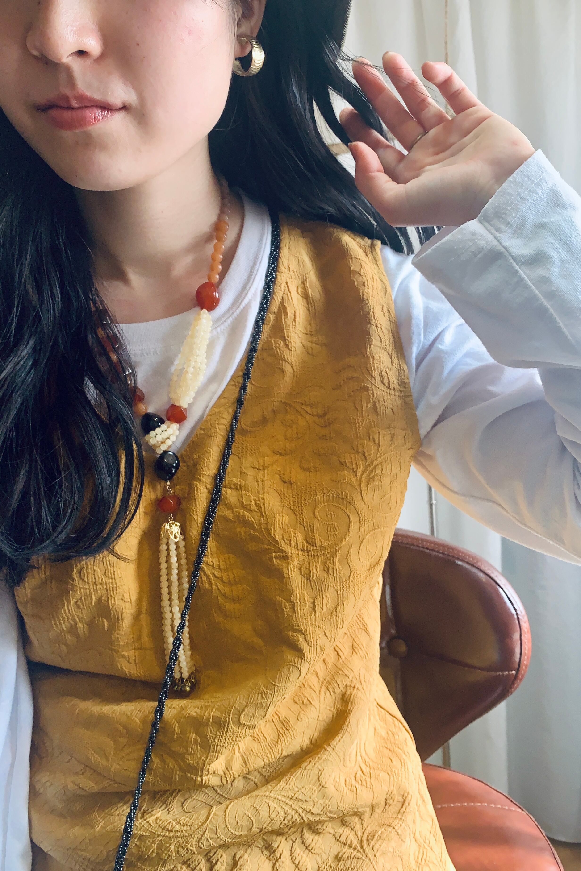 ペイズリーベスト マスタードイエロー