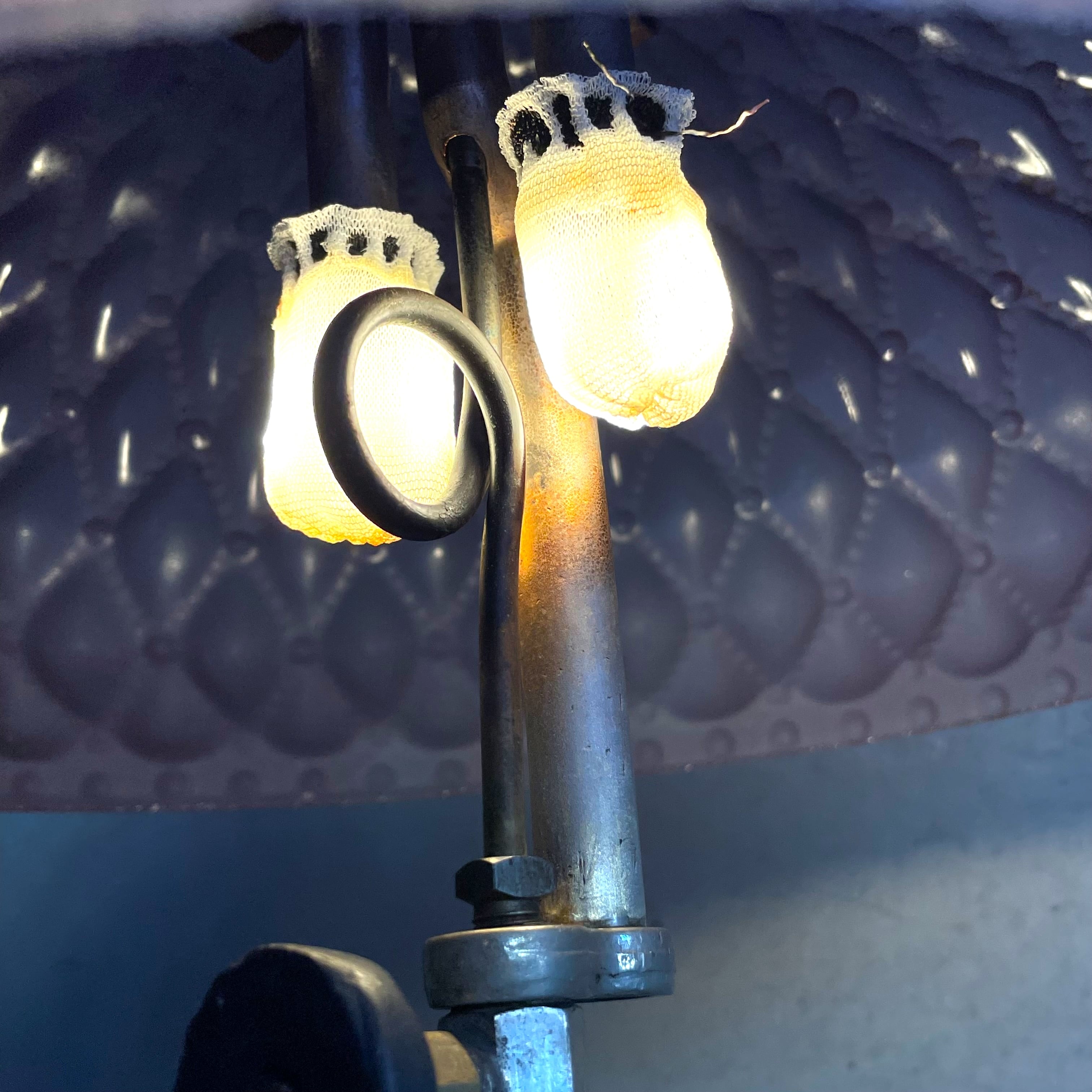 1) ミルクガラス ダイヤ柄 テーブルランプ ビンテージ レア 【公式通販】