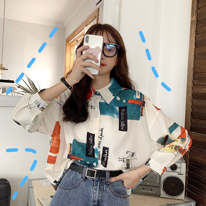 オータムルーズシャツ スタイルトップス 秋物 試着室55870330693