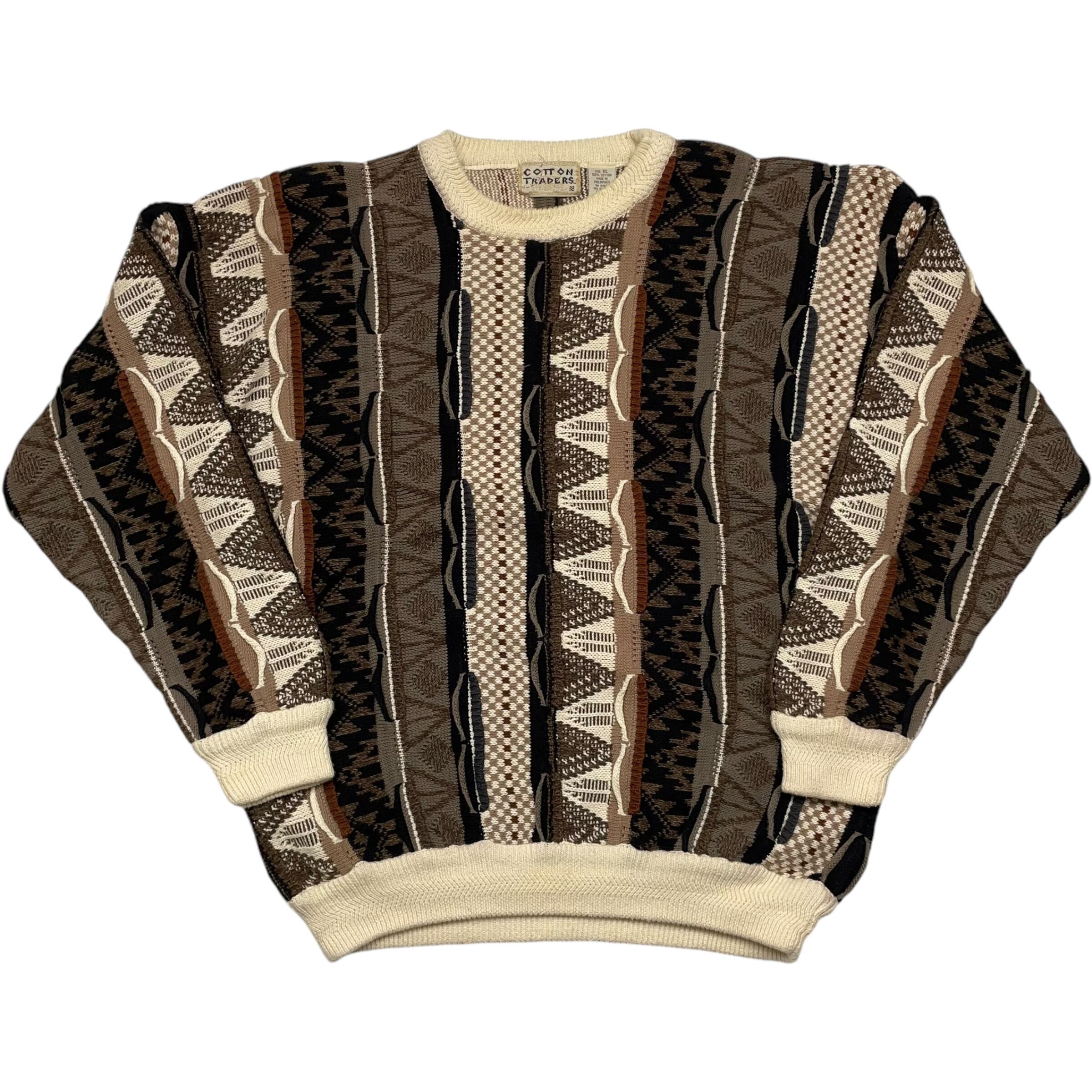 《XL》COTTON TRADERS 3Dニット 総柄 no.4688