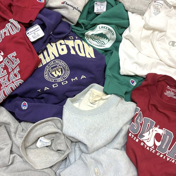 1点物◇チャンピオンWSUカレッジプリント長袖ロンTシャツ古着メンズL