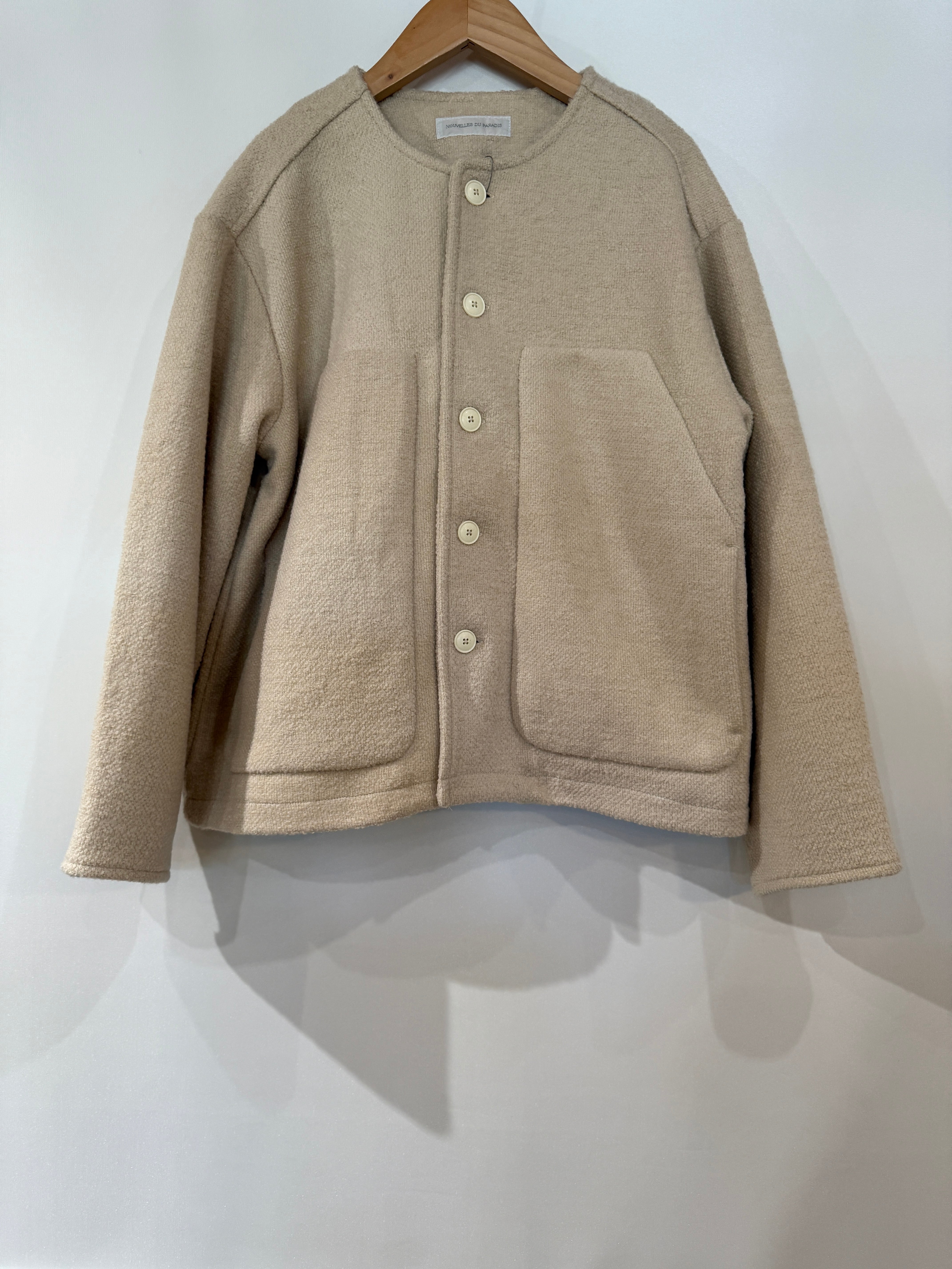 送料無料:NUVELLES DU PARADIS/ドビーニットメルトンジャケット アイボリー