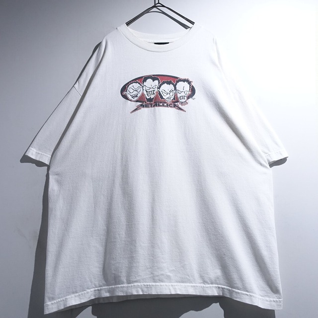 90s "METALLICA" White Print Band T-Shirt
