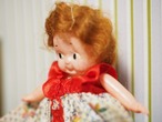 花柄ワンピースのキューピー　ジャパンセルロイド（割れ・へこみあり） 画像9