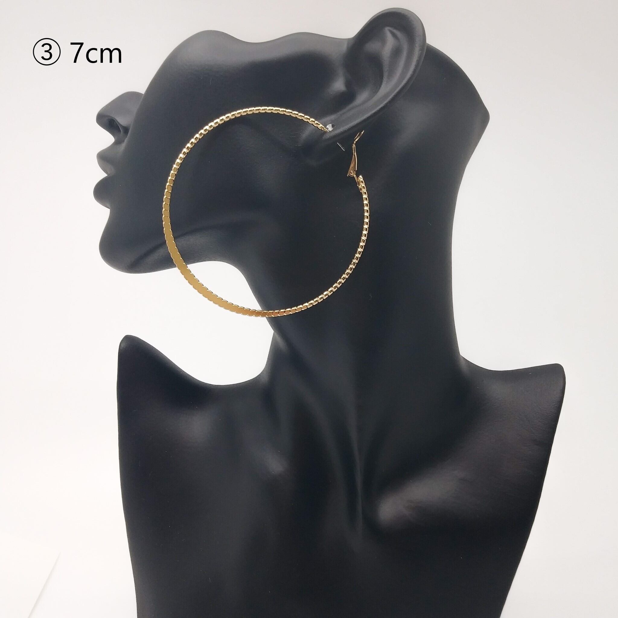 ゴールド 大振りフープピアス 3サイズ ダンス イベント クラブ フェス 大振り アクセサリー 定番
