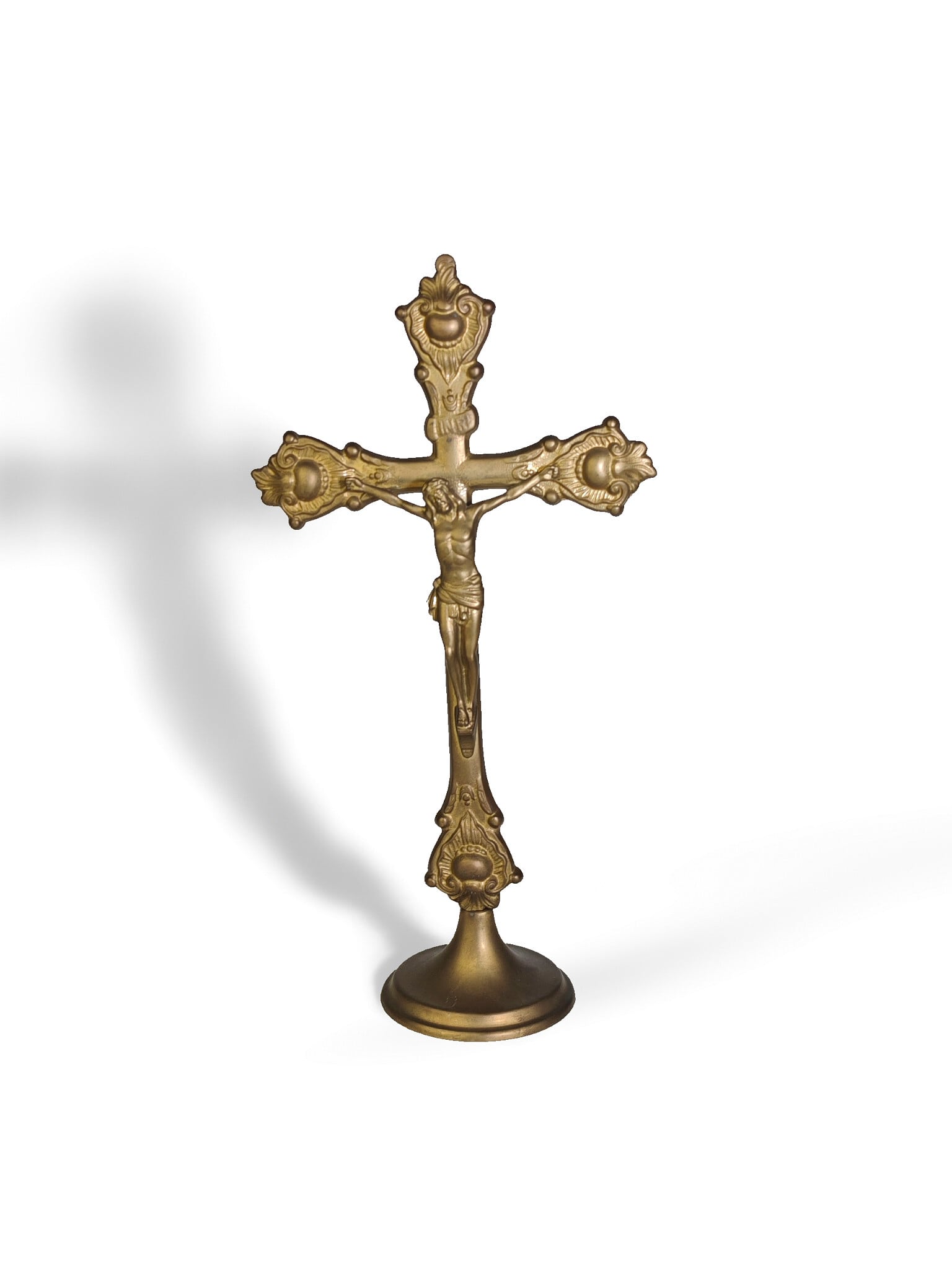 265『イエズス会 IHS 十字架 皿』　/骨董品 古美術 古道具 アンティーク ヴィンテージ雑貨 真鍮製アンティーク十字架（キリスト磔像付き） | ORATIO