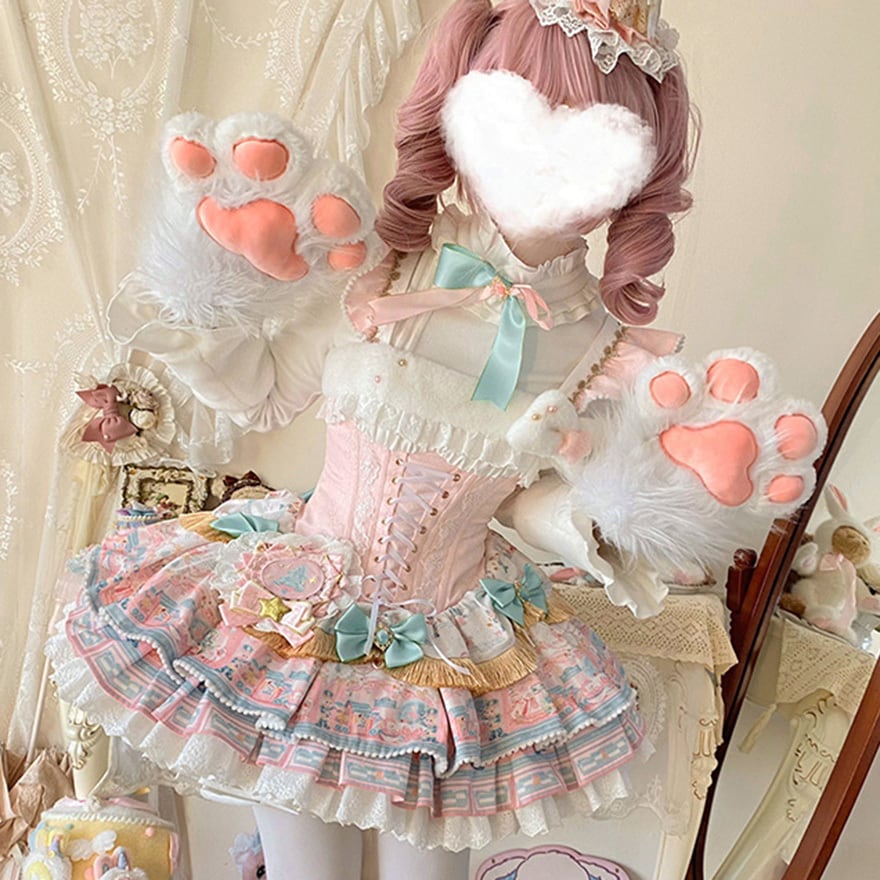 甘ロリ カラフルJSK ふわふわ ステージ衣装向け｜WithU | ゴスロリ通販