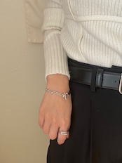 S925 チェーン×カフ ブレスレット