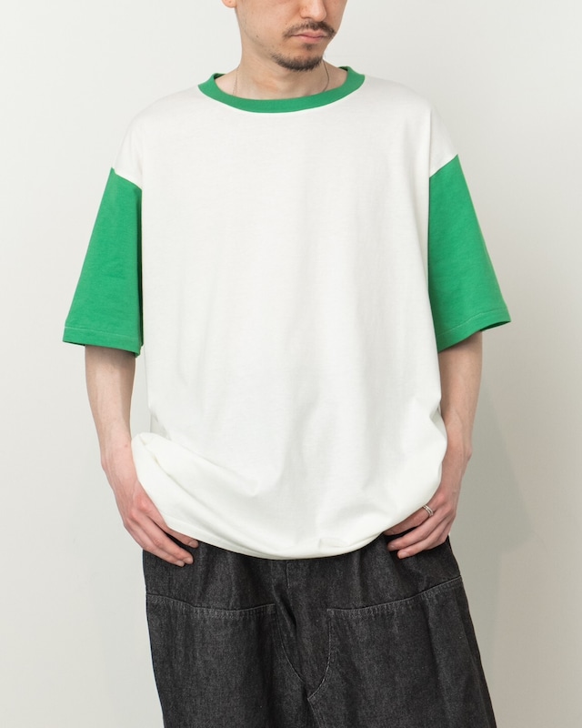 ANDER "SS ANDER TEE 2TONE"  COLOR : OFF×KIWI