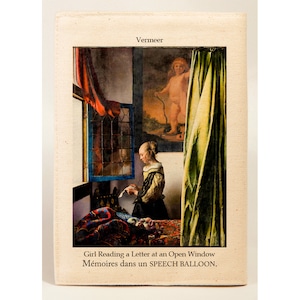 フェルメール（Vermeer）消えたキューピット現る「窓辺で手紙を読む女」　スピーチバルーンのブックカバー