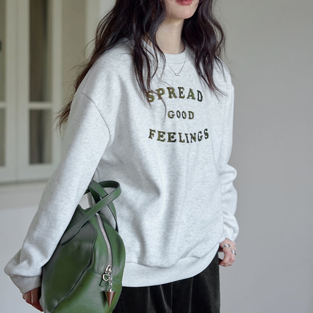 embroidered logo crewneck sweatshirt