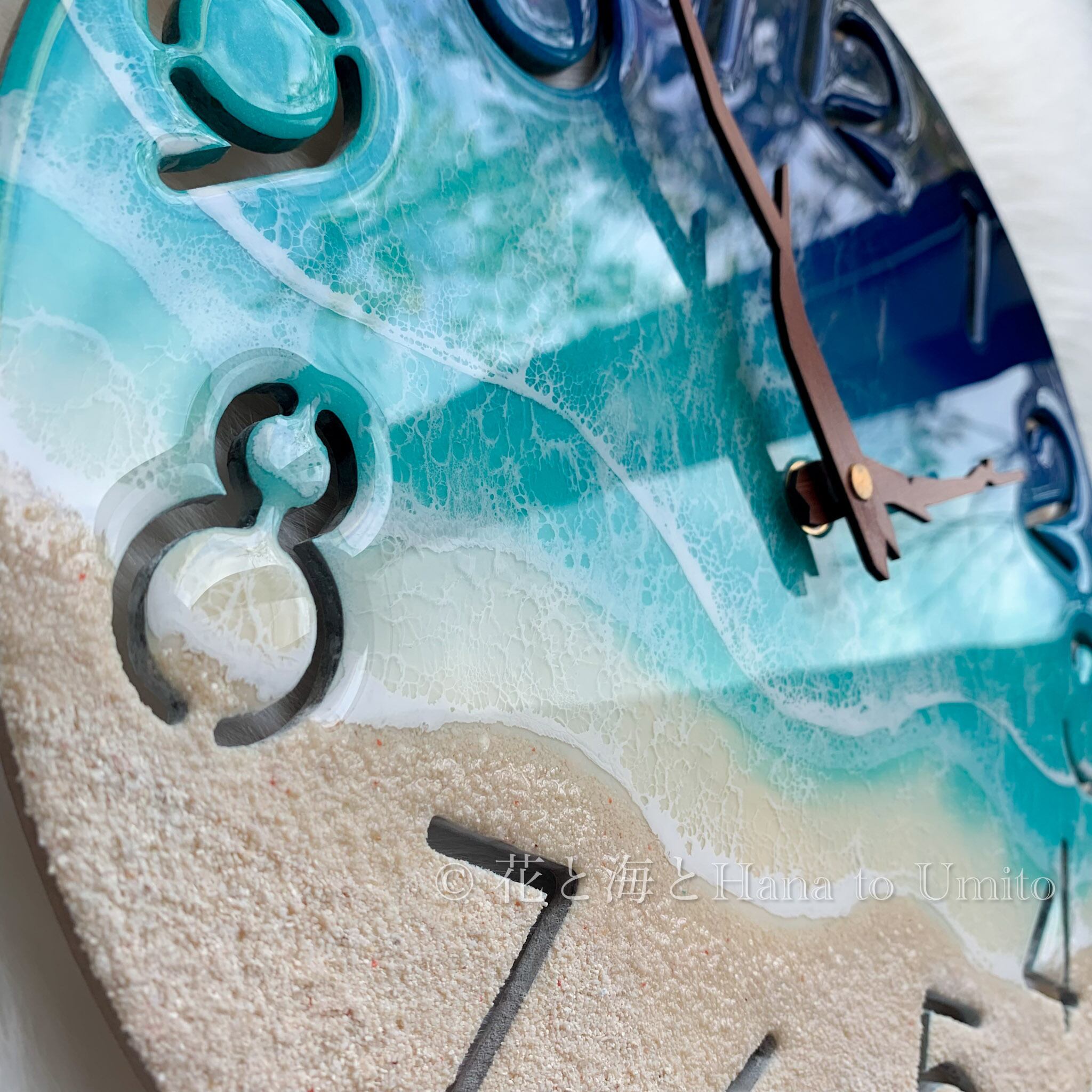 海と白波の壁掛け時計✳︎海レジンアート オーシャンアート | 花と海と