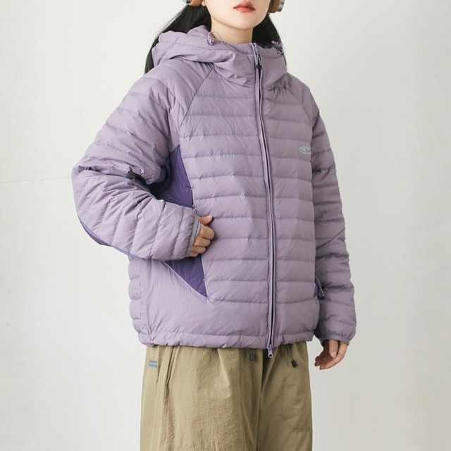 バイカラーフードダウンジャケット C00894