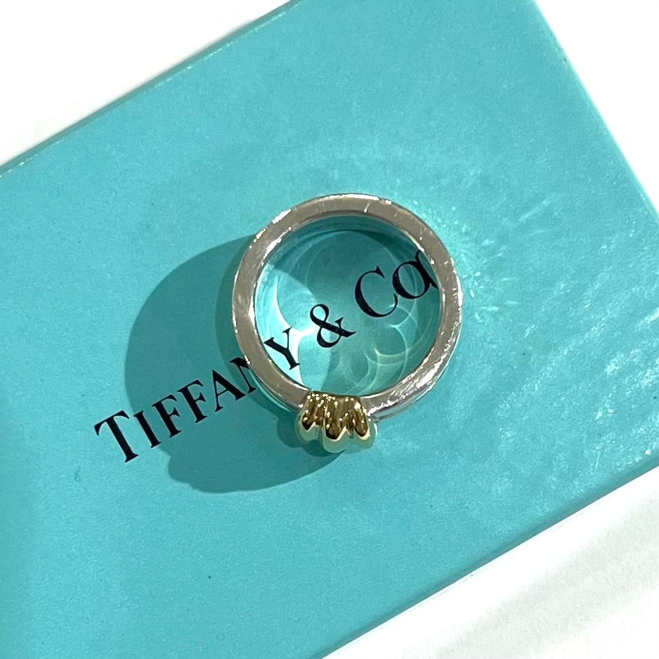TIFFANY&CO】【11.5号】2487希少サイズ18K金 グルーブド ウィズ リング