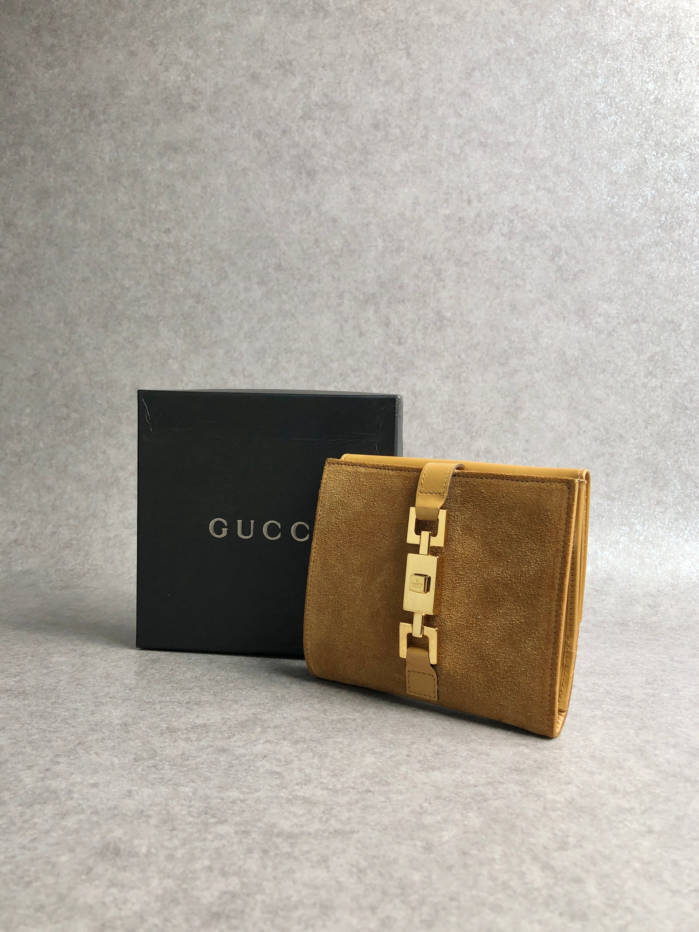 GUCCI グッチ シェリーライン GGモチーフ スエード×レザー クラッチ