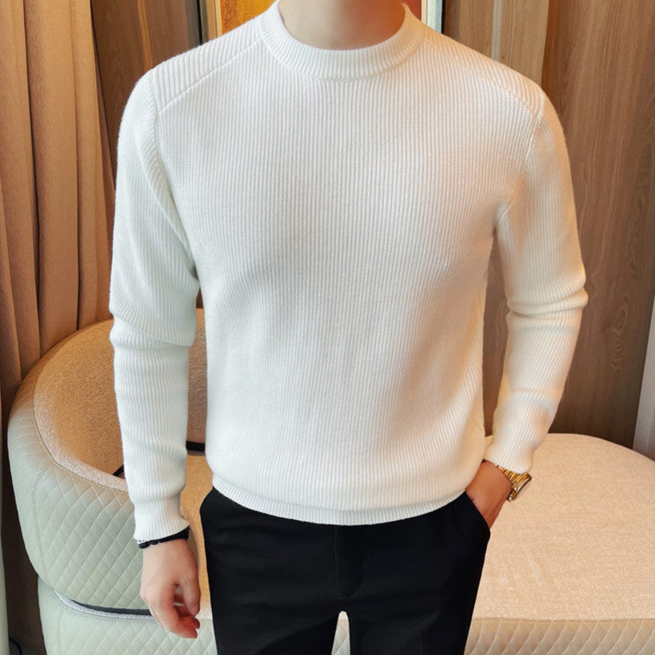 ファッショナブル クルーネック シャツ 3色 11399