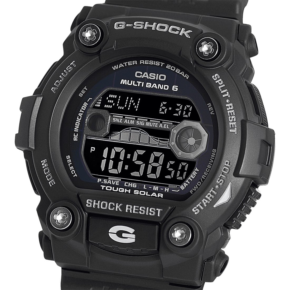 【即納】CASIO カシオ G-SHOCK ジーショック Gショック タフソーラーX世界6局電波時計 タイドグラフ／ムーンデータ搭載  GW-7900B-1 海外モデル 腕時計 メンズ | WATCH INDEX powered by BASE