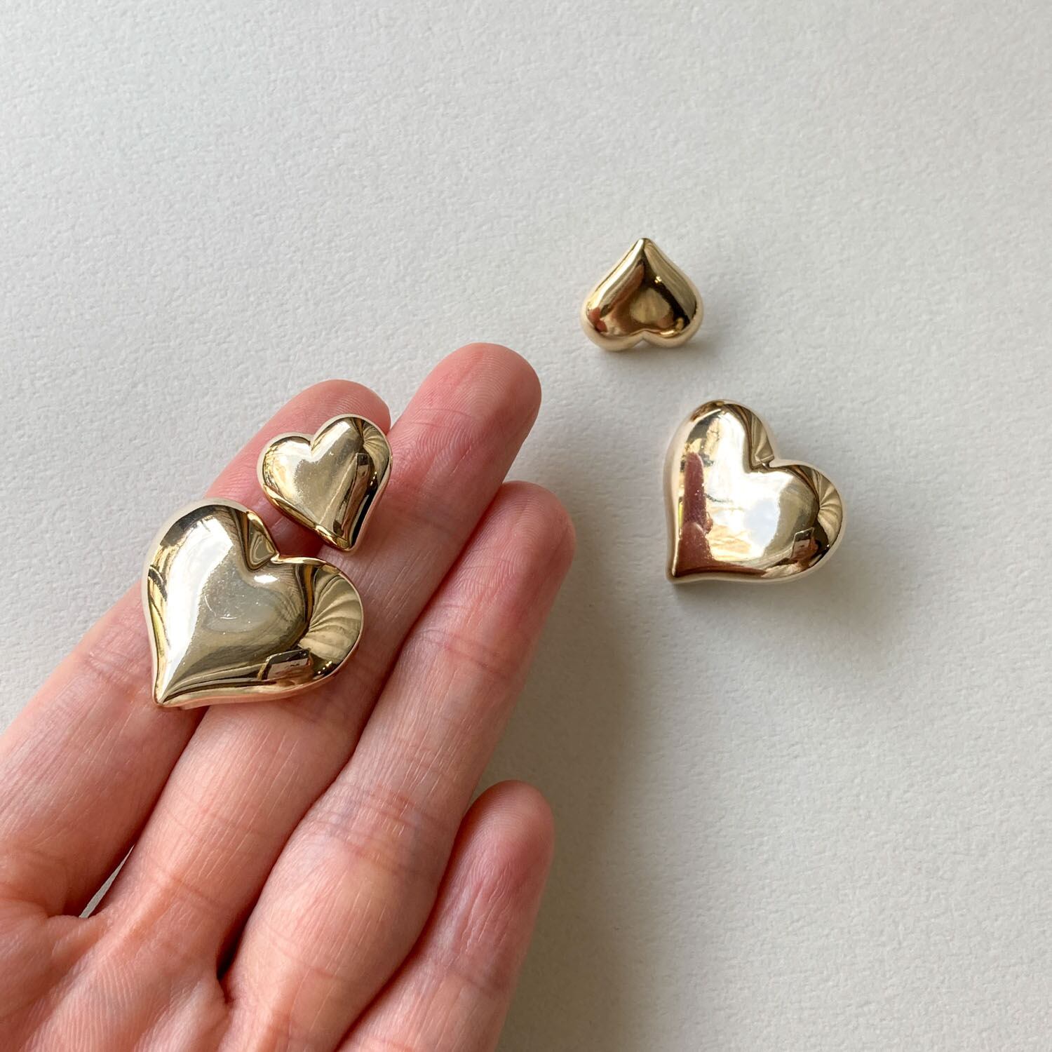 再入荷〉先とがりゴールドハートボタン S（16mm） | Dua-アクセサリー