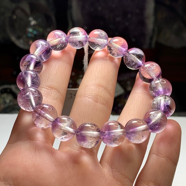 2.1部ファントム状☆可愛いコントラスト・エレスチャルアメジスト ブレスレット