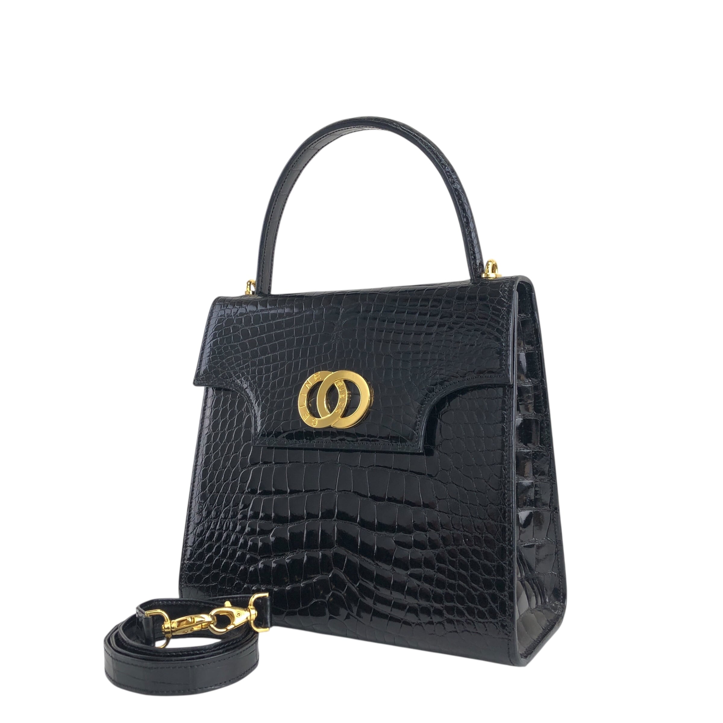 ✨綺麗✨CELINE セリーヌ サークルロゴ 2wayショルダーバッグ ブラック 〇〇CELINE セリーヌ サークルロゴ 2way ショルダーバッグ