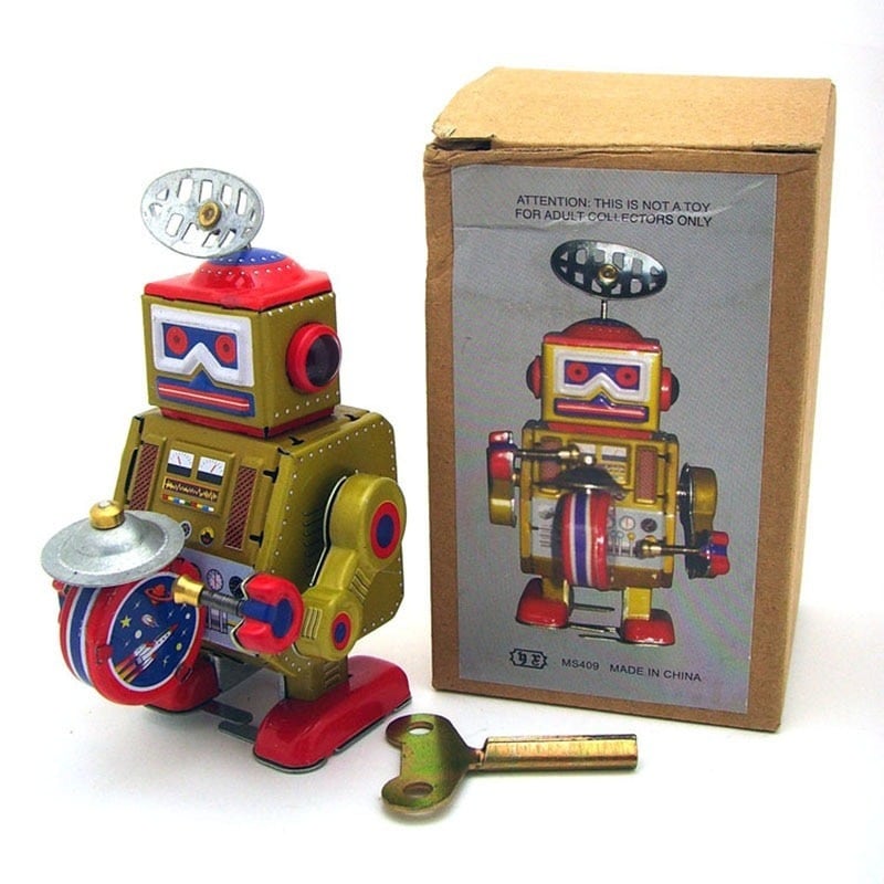 ブリキ 玩具 おもちゃ メタル ロボット Robot 人工知能 AI 金 ゴールド