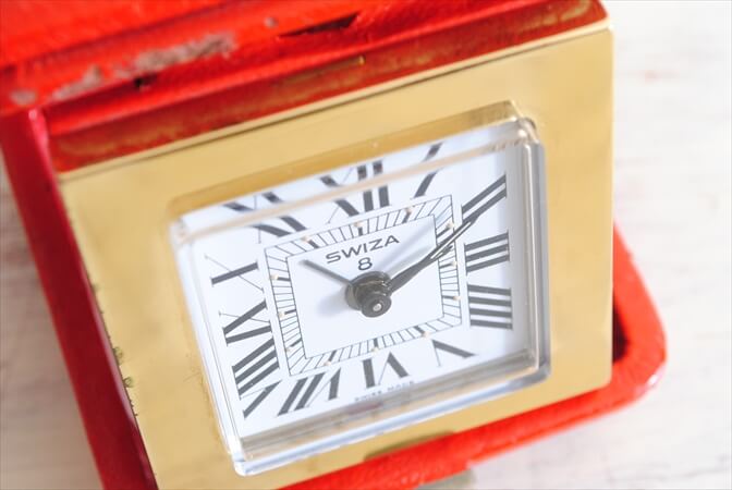 スイス製 ヴィンテージ SWIZA 手巻き トラベル時計 スウィザ ゼンマイ