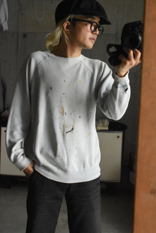 OK／60-70's "SPORTWEAR of Creslan and Cotton" raglan sleeve art paint sweat