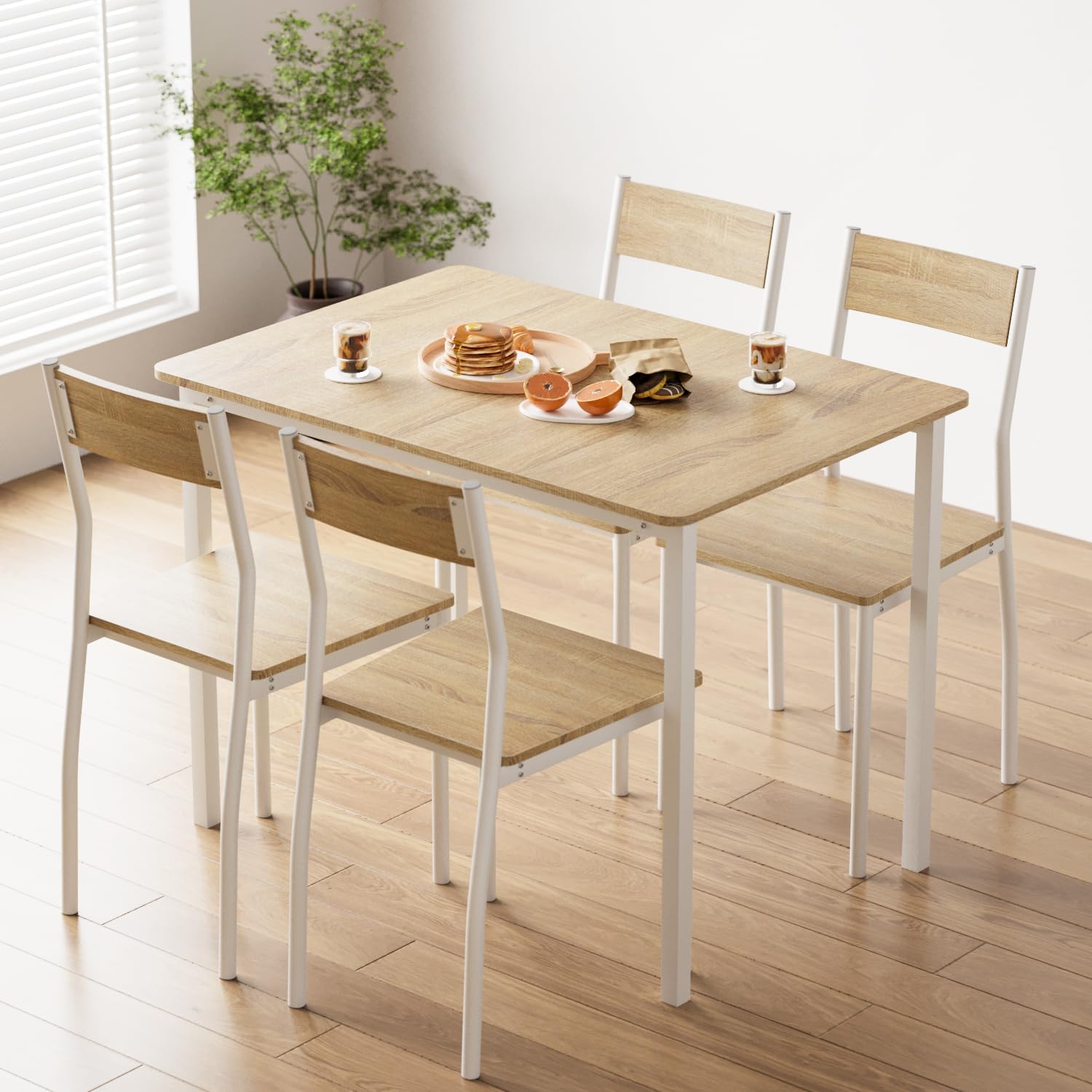 食卓テーブルセット 4人用 洗えるカバー 150cm 5点セット(テーブル+