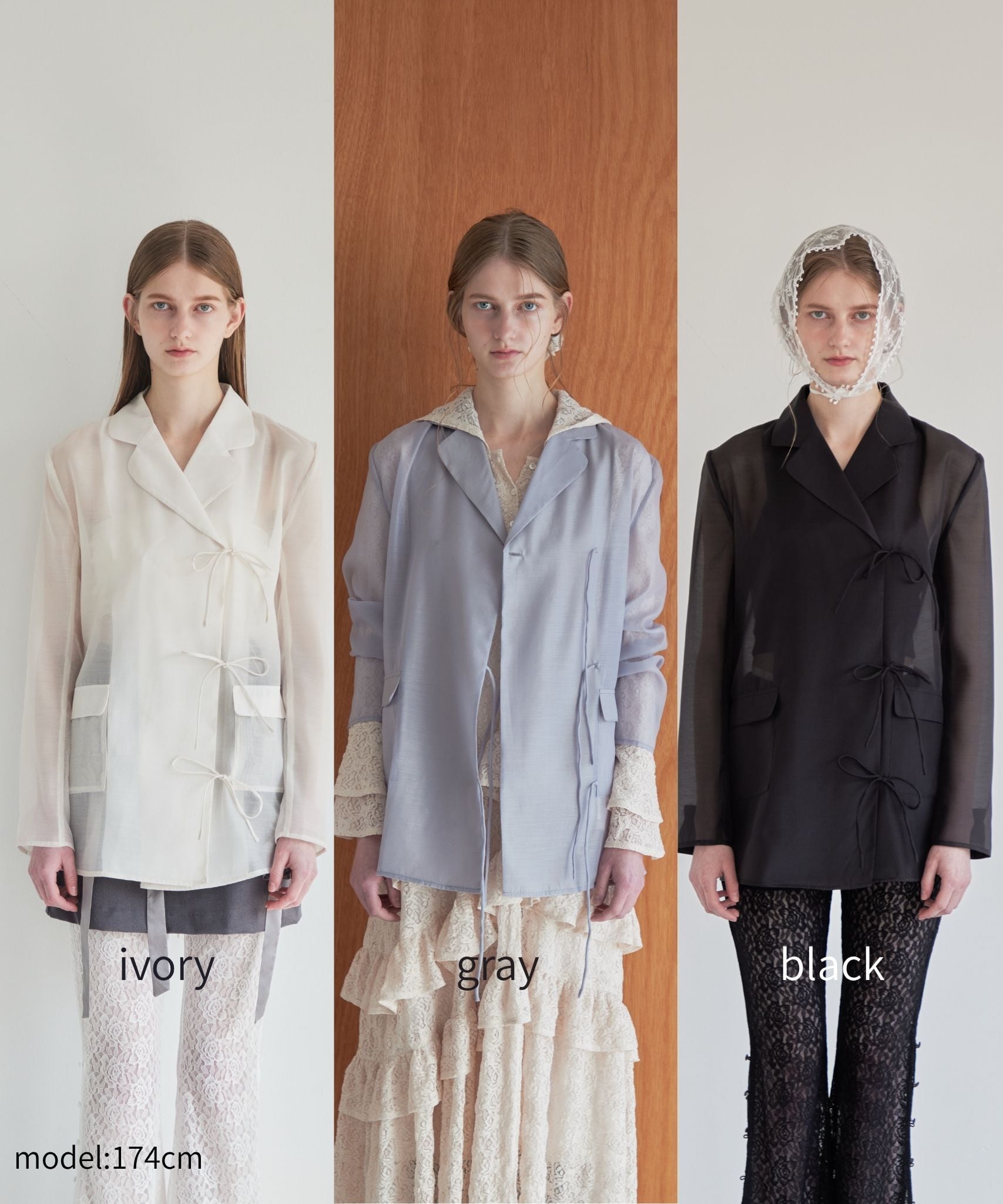 リボンシアージャケット / Ribbon sheer jacket 【125001】 | être loin
