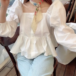 Square puff blouse / white (4月上旬頃発送予定)