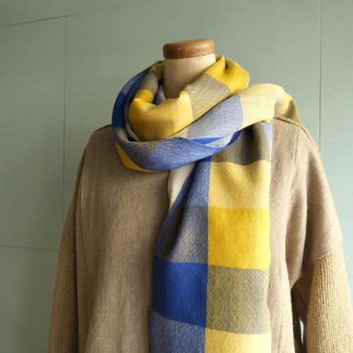 チェック柄ウールストール