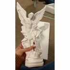 ミカエル像 白い樹脂の聖 彫刻 クリスチャン装飾工芸品 家 オフィスルーム 置物