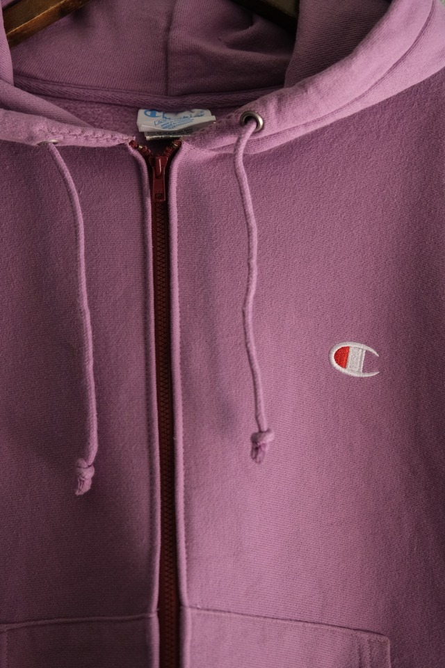 Utah／"Champion" reverse weave type remake zip up hoodie／purple