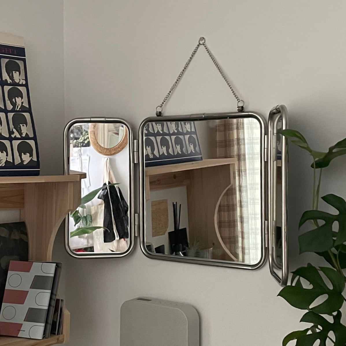 silver three fold mirror / シルバー スリーフォールド ミラー 鏡 3