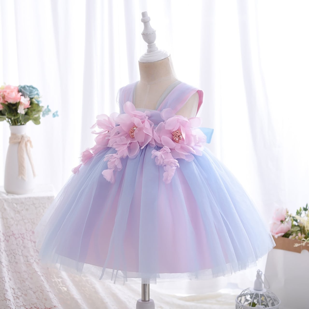 fluffy dress / purple │子供ドレス ボリューム感ある 七五三 