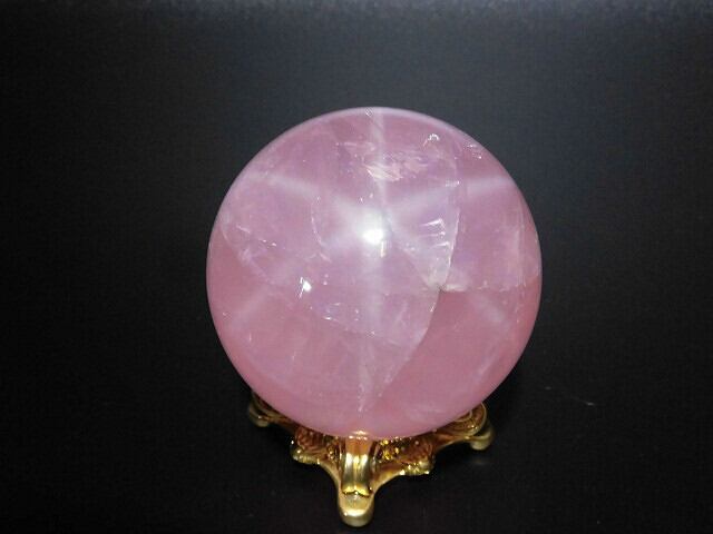 【送料無料】【高品質】マダガスカル産スターローズクオーツ丸玉　STARROSE−5