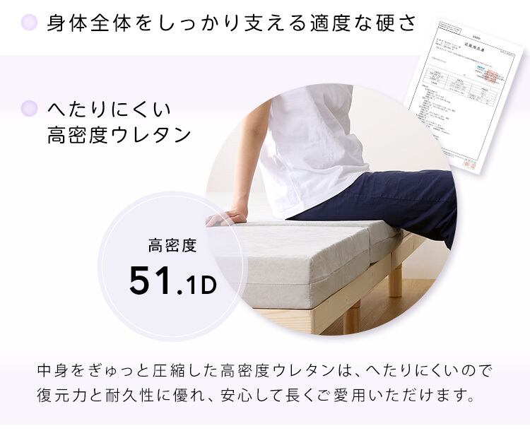 S・3カラー【ベージュ】折りたたみマットレス【RUMA-ルーマ