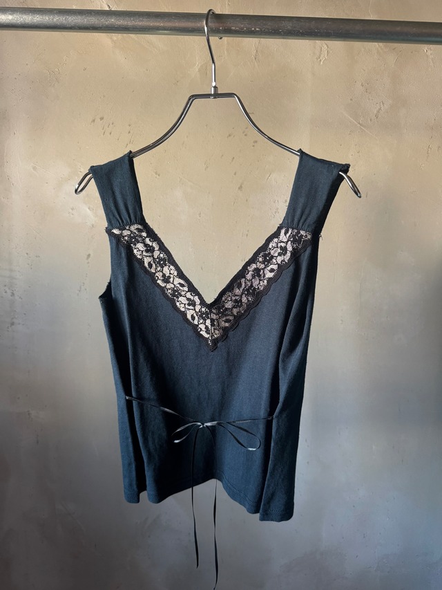ANNA SUI waist ribbon lace sleeveless