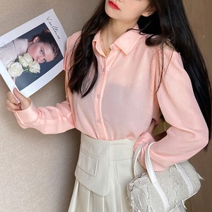 肩出し シアー シャツ レディース 春夏秋 長袖 トップス 韓国 大人 きれいめ 肌見せ かわいい おしゃれ カジュアル 大人可愛い 大人女子
