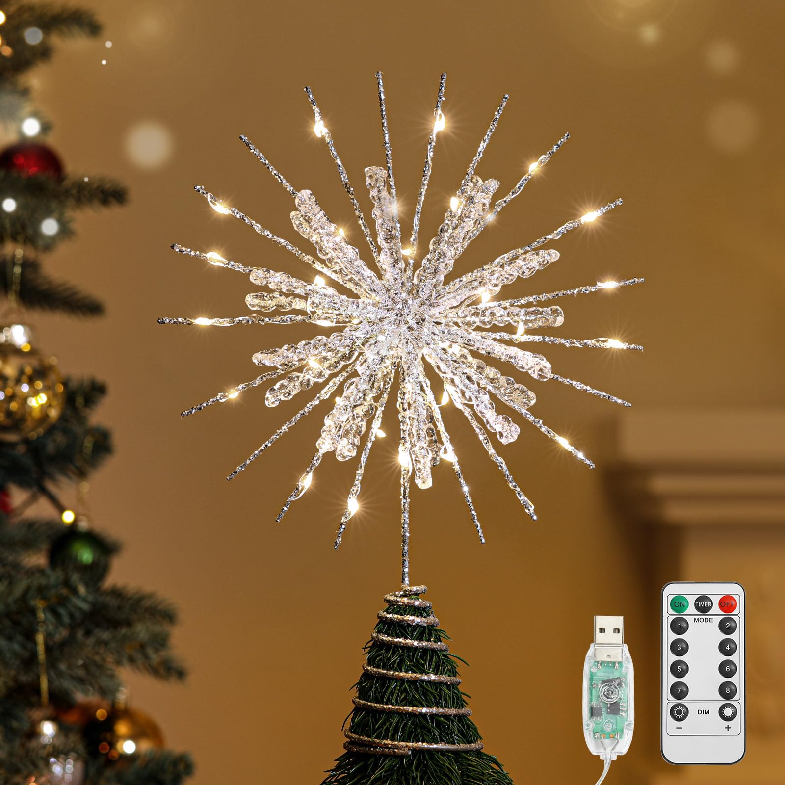 Lewondr クリスマスツリートップスター ツリー星 オーナメント 装飾 Lewondr クリスマスツリートップスター ツリー星 オーナメント 装飾