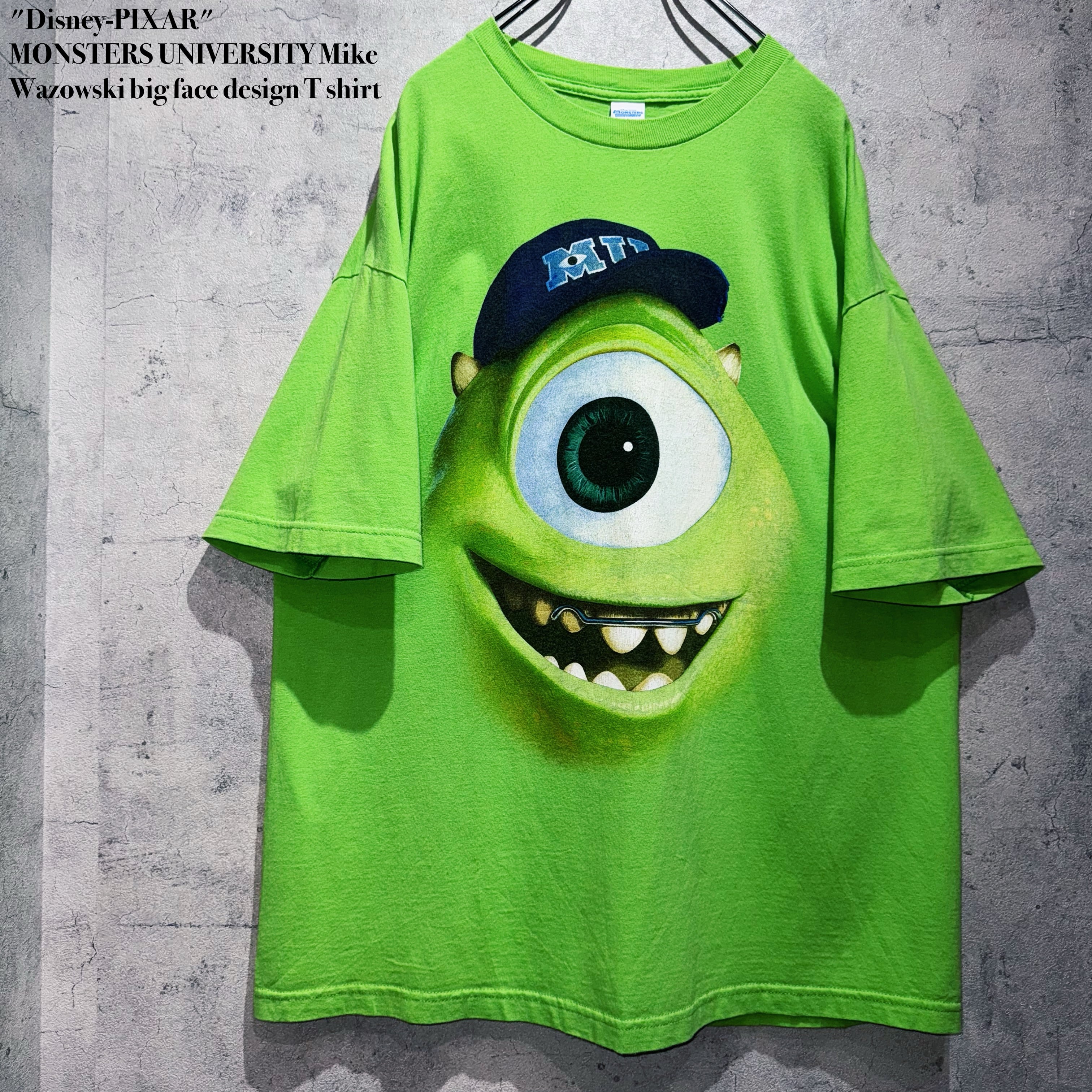 "Disney-PIXAR"MONSTERS UNIVERSITY Mike Wazowski big face design T shirt