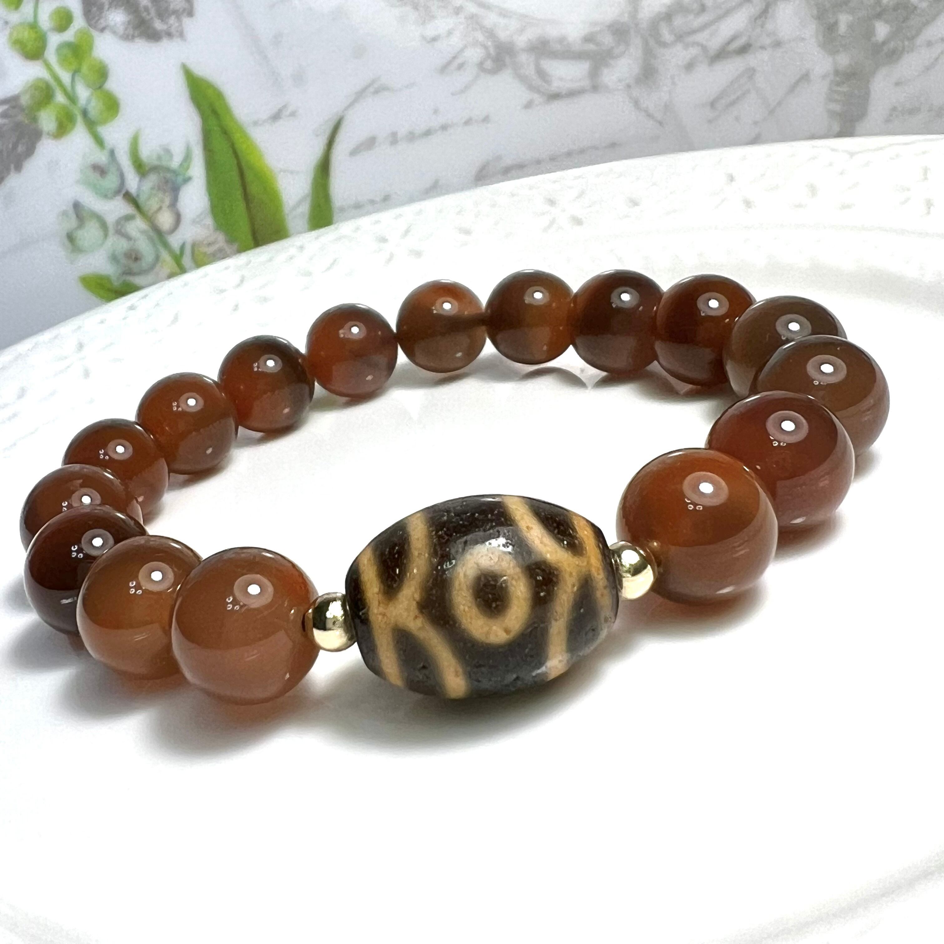 チベット高級至純天珠 水紋天珠 15×12mm 悩ましい 