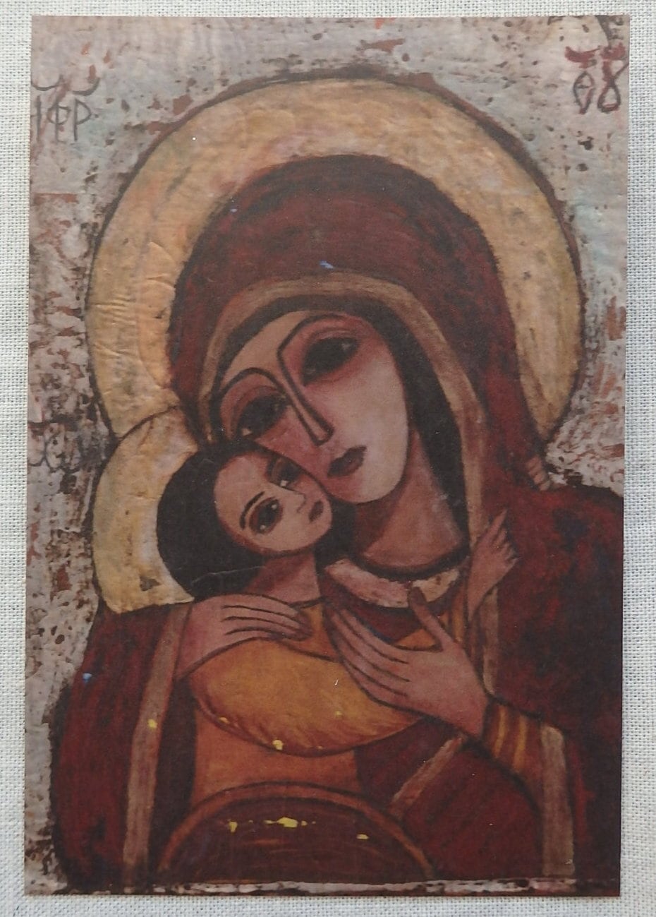 イコンステッカー（シール）「聖母マリアに幼子イエス」 | 古書つくし