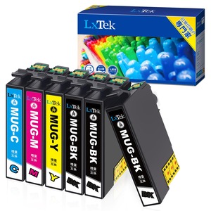 【人気】LxTek MUG-4CL マグカップ インク エプソン用 MUG 互換インクカートリッジ マグカップ インク 4色セット+MUG-BK 黒2本 (合計6本) Epson用 EW-452A EW-052A インク 大容量 452A 052A 互換インク
