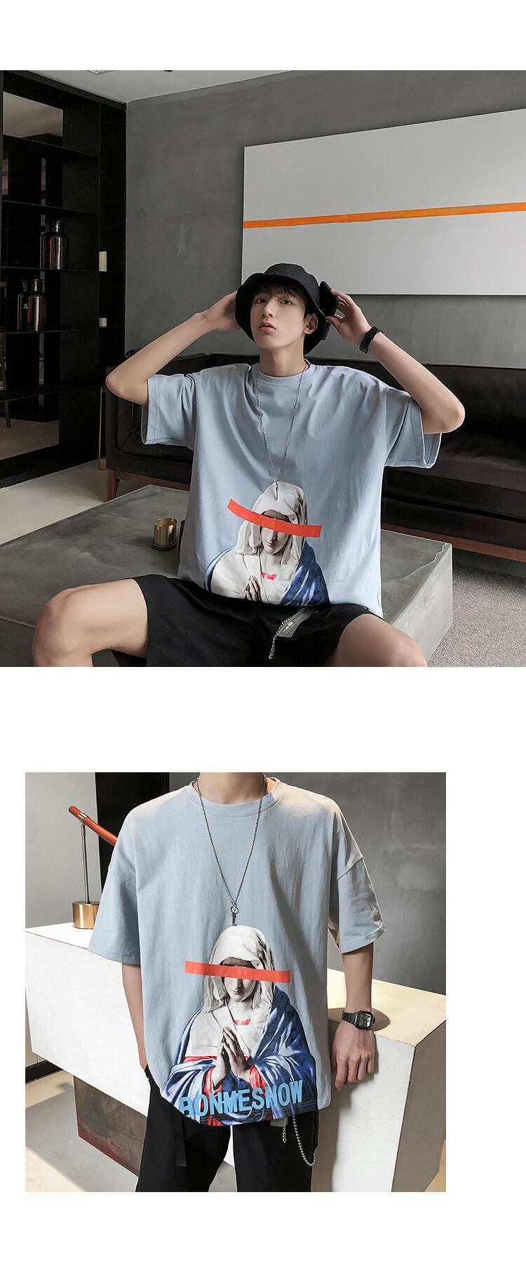 全3色 Tシャツ カットソー プリント カジュアル おしゃれ