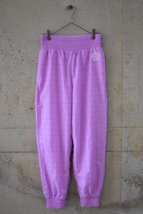 Pink checkered track pants