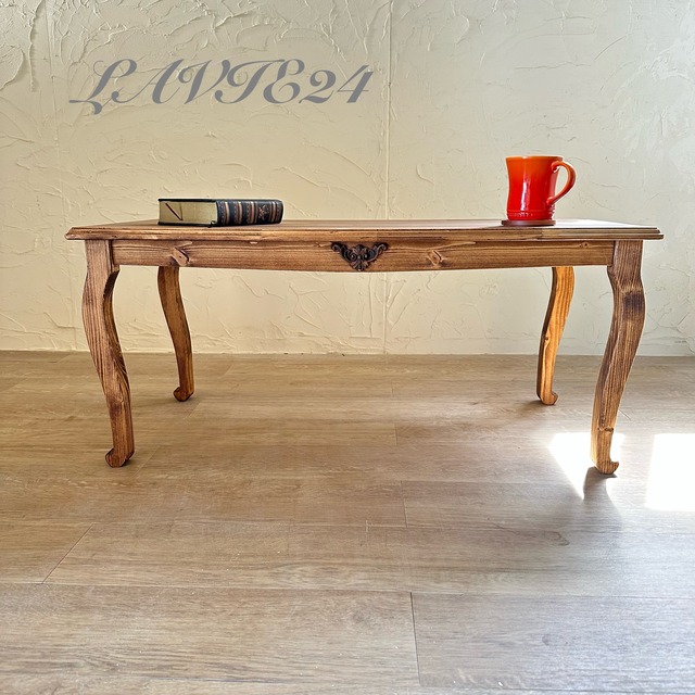 「サイズオーダー可」英国猫足ローテーブルA  おしゃれ サロン 店舗什器 ネイルテーブル テレビ台と相性○