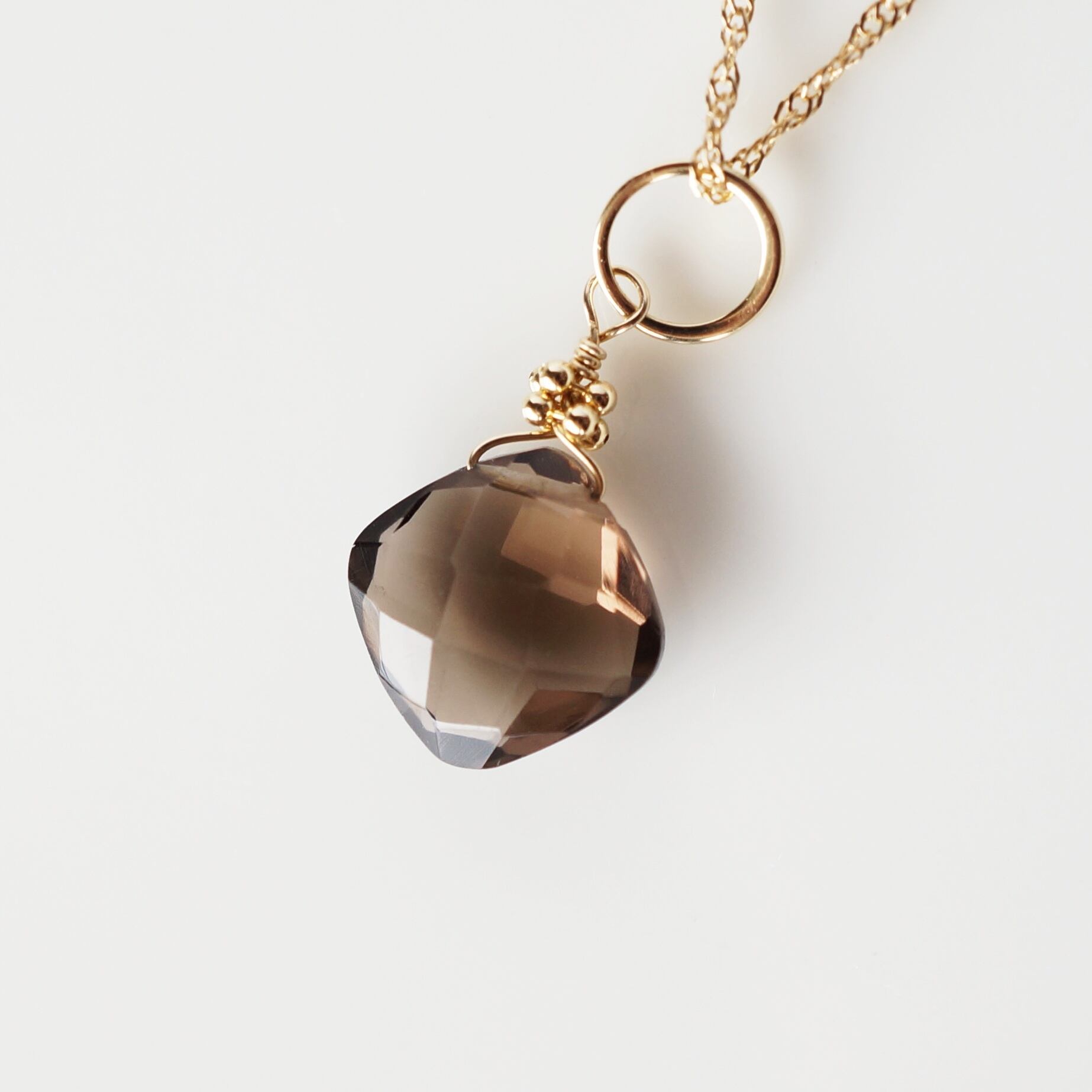 K10 Smoky quartz necklace charm / 天然石 スモーキークォーツ 水晶