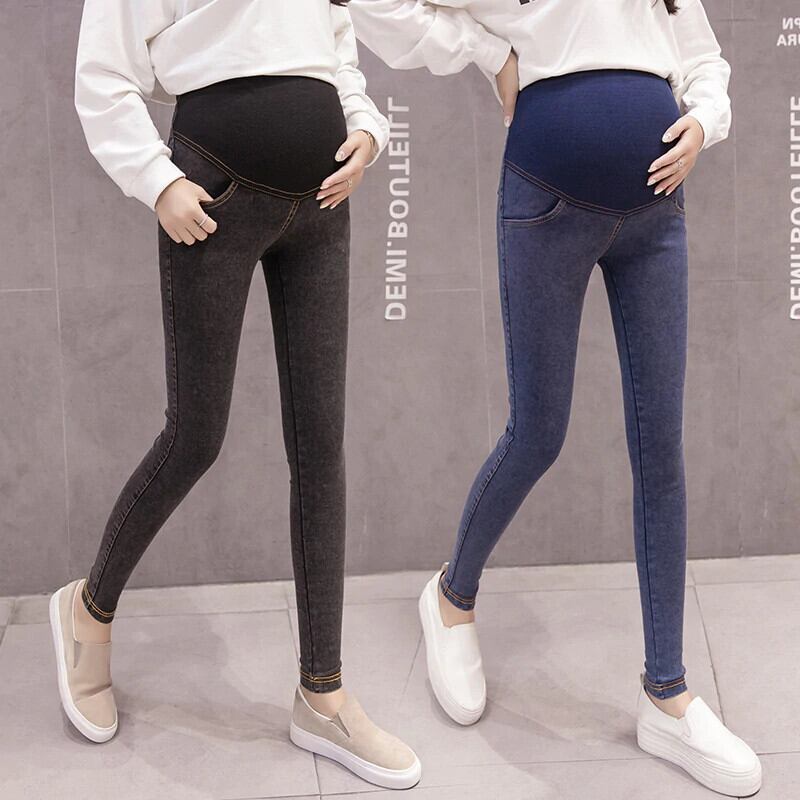 【新作】【送料無料】 262＃ウォッシュドストレッチデニムマタニティスキニージーンズアジャスタブルベリーペンシルパンツ服妊娠中の女性妊娠中のズボン AL expec465153318168