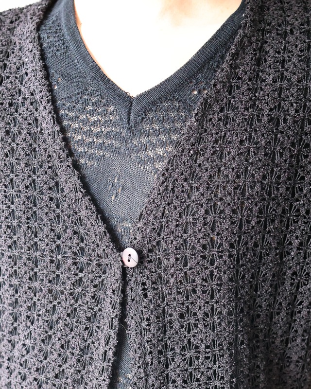 lace v-neck half sleeve cardigan